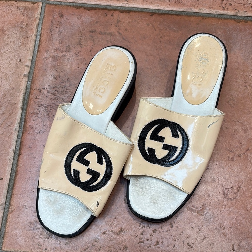Gucci Beige Slide Sandals